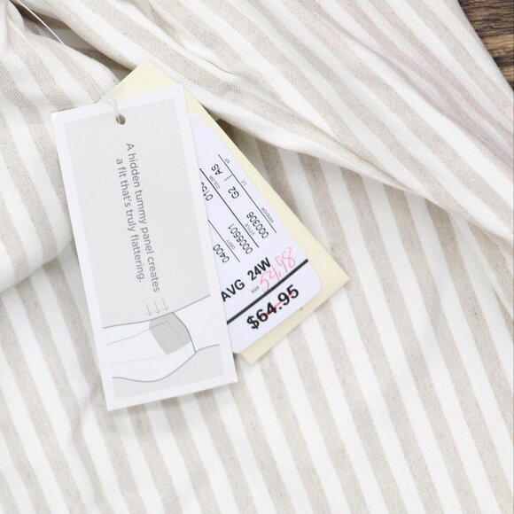 NWT Cj Banks Slimming Plus Size Ankle Perfect Pants 5501 24W Brown Ivory Stripe - Picture 4 of 7